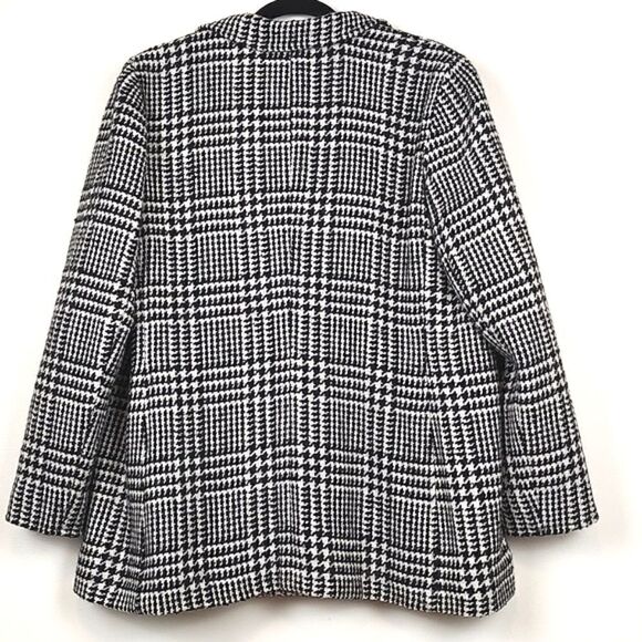 Talbot's Houndstooth Plaid Double Breasted Wool Blend Coat - Picture 10 of 12